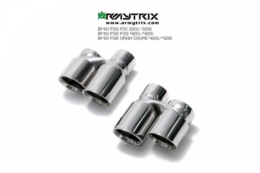 ARMYTRIX STAINLESS STEEL TIPS per BMW 1 SERIES F20 M135I BMW 1 SERIES F21 M135I BMW 2 SERIES F22 M235I BMW 3 SERIES F30 328I BMW 3 SERIES F31 328I BMW 4 SERIES F32 428I BMW 4 SERIES F33 428I BMW 4 SERIES F36 420I BMW 4 SERIES F36 428I BMW 3 SERIES F30 320