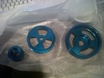 Crank pulley lightened 3 pieces ERS anodizzate blu Mika